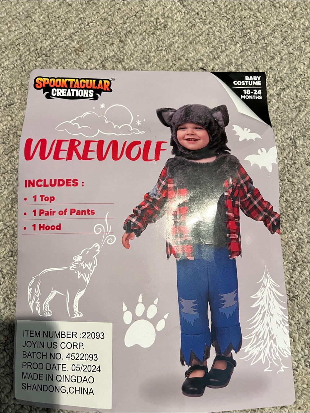 Spooktacular Creations Werewolf Baby Costume -18-24 month new